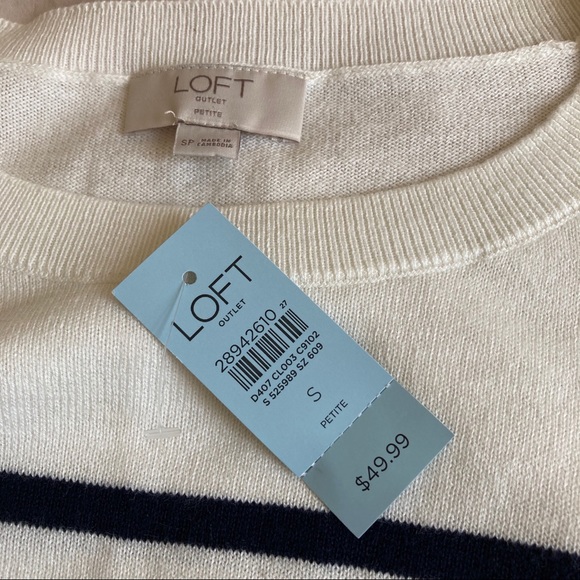 LOFT Petite striped sweater NWT never worn! - Picture 4 of 7